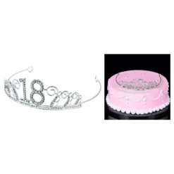 Tårtdekoration Tiara Siffra i Metall Silver