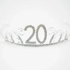 Tårtdekoration Tiara Siffra i Metall Silver
