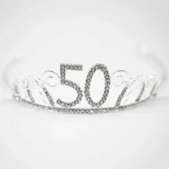 Tårtdekoration Tiara Siffra i Metall Silver