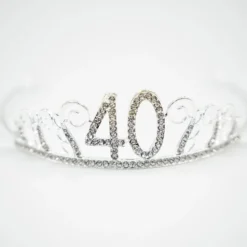 Tårtdekoration Tiara Siffra i Metall Silver