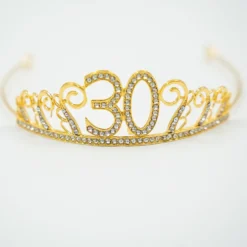 Tårtdekoration Tiara Siffra i Metall Guld