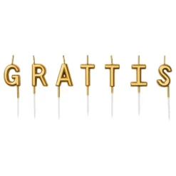 Tårtljus Grattis Guld