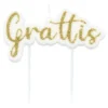 Tårtljus Grattis Guld Glitter
