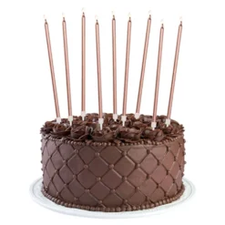 Tårtljus Långa Roséguld Metallic