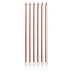 Tårtljus Långa Roséguld Metallic
