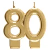 Tårtljus 80 Matt Guld