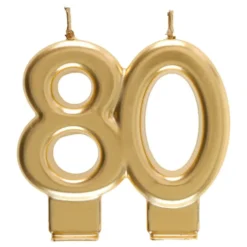 Tårtljus 80 Matt Guld