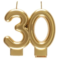 Tårtljus 30 Matt Guld