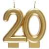 Tårtljus 20 Matt Guld