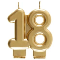 Tårtljus 18 Matt Guld