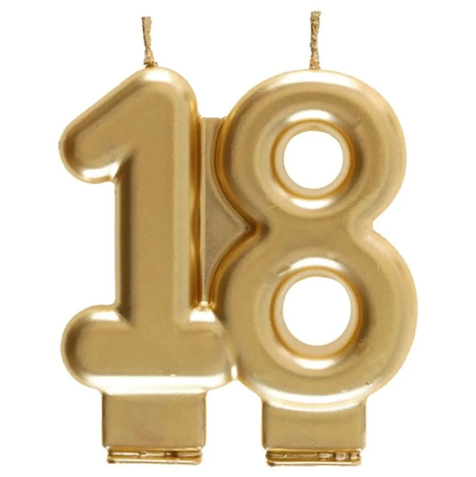Tårtljus 18 Matt Guld
