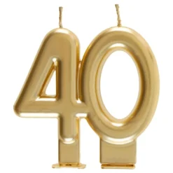 Tårtljus 40 Matt Guld