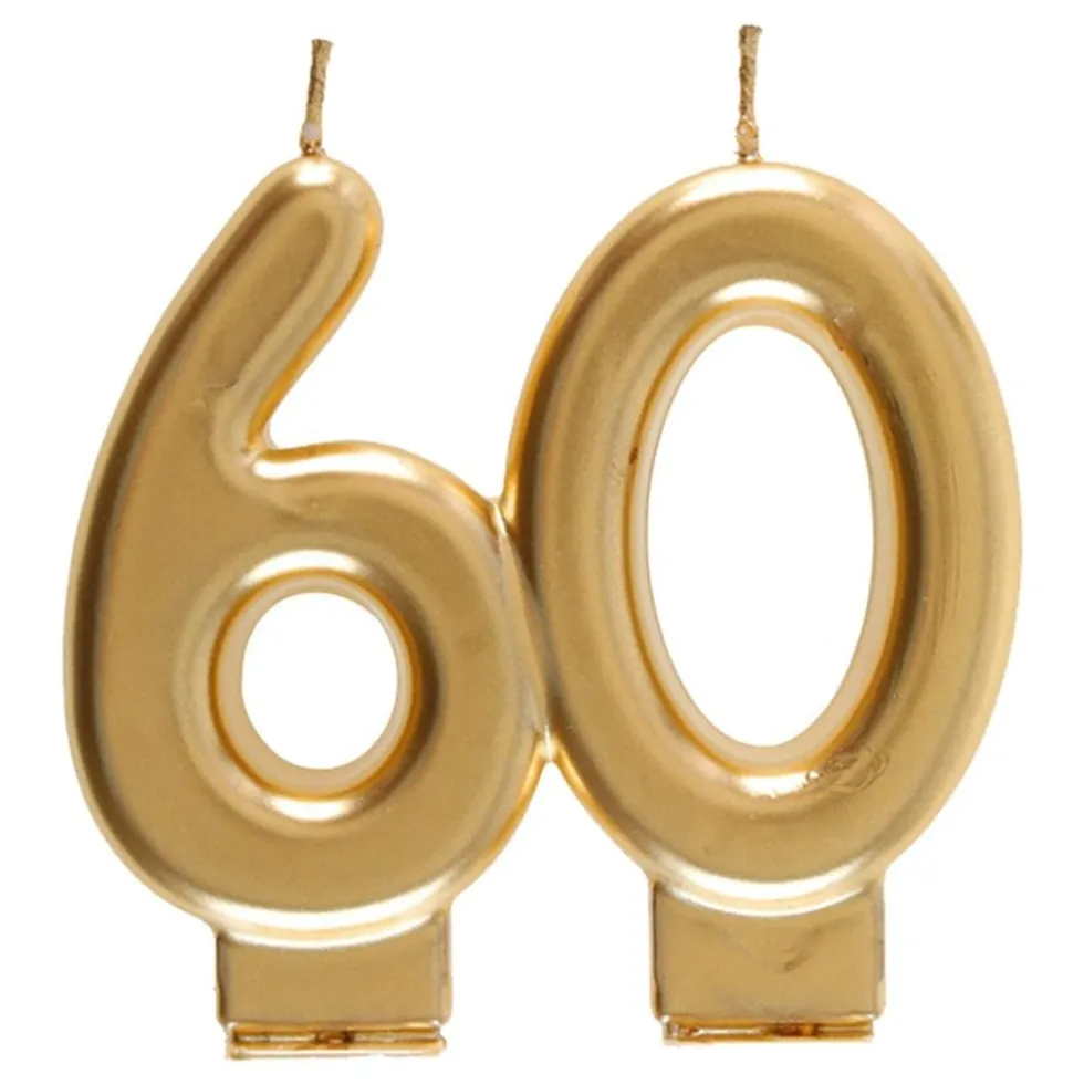 Tårtljus 60 Matt Guld