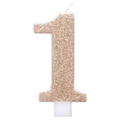 Tårtljus Roséguld/Glitter