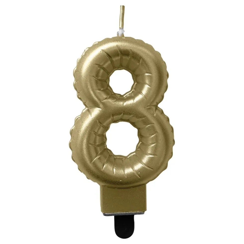 Tårtljus Sifferballong Guld
