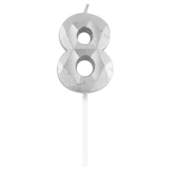 Tårtljus Siffra Diamond Silver