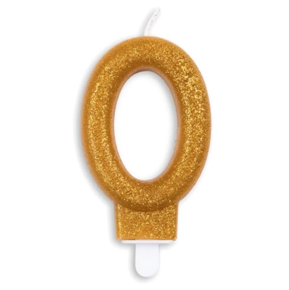 Tårtljus Siffra Glitter Guld