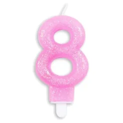 Tårtljus Siffra Glitter Rosa