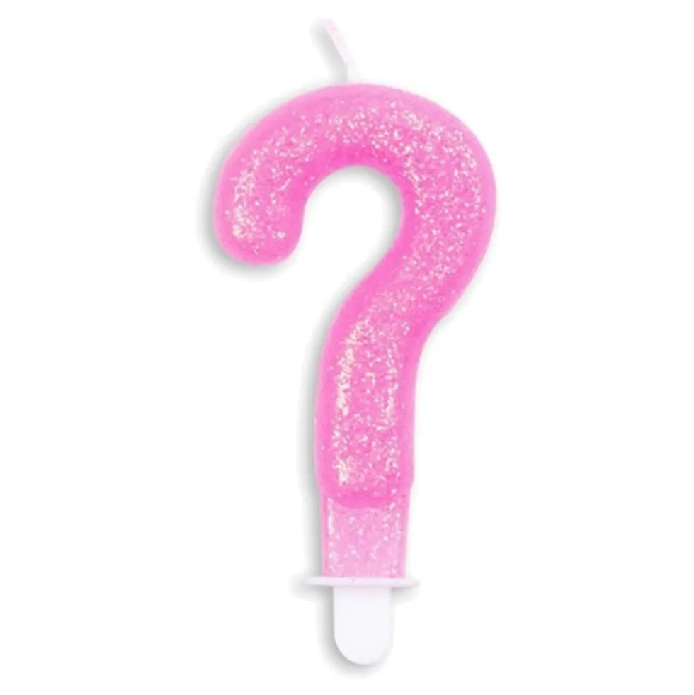 Tårtljus Siffra Glitter Rosa