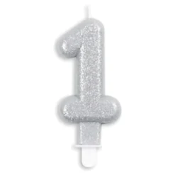 Tårtljus Siffra Glitter Silver