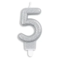 Tårtljus Siffra Glitter Silver