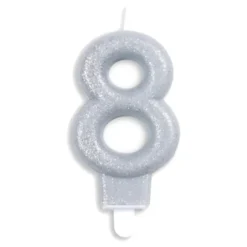 Tårtljus Siffra Glitter Silver
