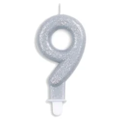 Tårtljus Siffra Glitter Silver