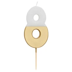 Tårtljus Siffra Guld/Vit