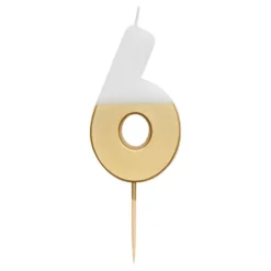 Tårtljus Siffra Guld/Vit