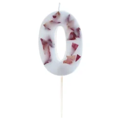 Tårtljus Siffra med Blomblad