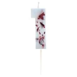 Tårtljus Siffra med Blomblad