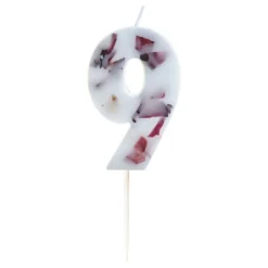 Tårtljus Siffra med Blomblad
