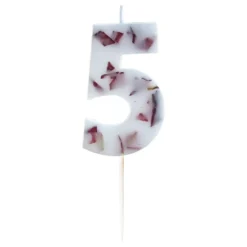 Tårtljus Siffra med Blomblad