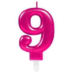 Tårtljus Siffra Rosa Metallic