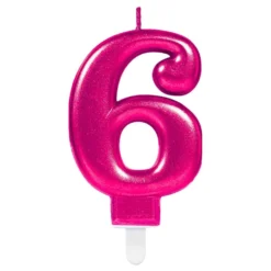 Tårtljus Siffra Rosa Metallic