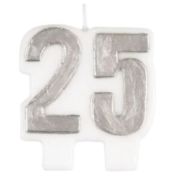 Tårtljus Siffra 25 Silver
