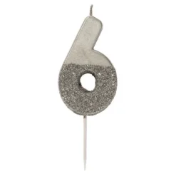 Tårtljus Siffra Silver/Glitter