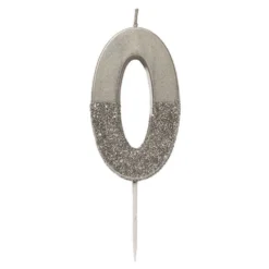 Tårtljus Siffra Silver/Glitter