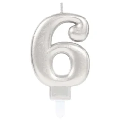 Tårtljus Siffra Silver Metallic