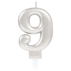 Tårtljus Siffra Silver Metallic
