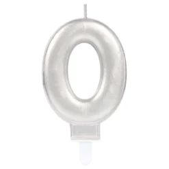 Tårtljus Siffra Silver Metallic