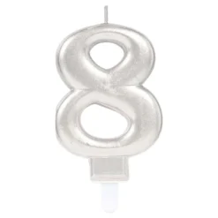 Tårtljus Siffra Silver Metallic