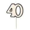 Tårtljus 40 Svart/Vit