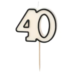 Tårtljus 40 Svart/Vit