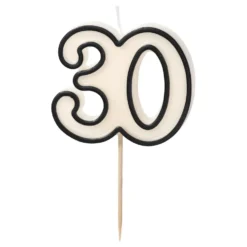 Tårtljus 30 Svart/Vit