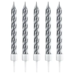 Tårtljus Vridna Silver