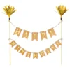 Tårtvimpel Happy Birthday Guld