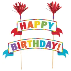 Tårtvimpel Happy Birthday Regnbåge