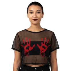 T-shirt i Mesh Blodiga Händer Dam