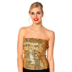Tubtopp / Kjol Paljett Guld